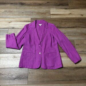 J.Jill Love Linen Blazer Lily Purple Size MP Pre-Owned Matching Pants Available